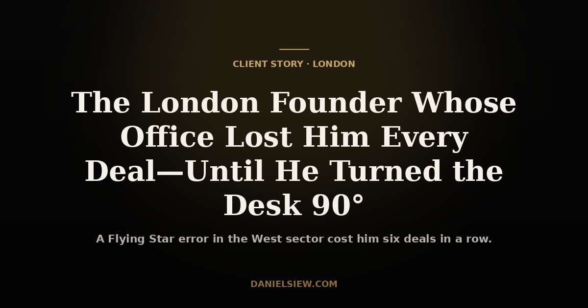 The London Founder Whose Office Lost Him Every Deal — Until He Turned the Desk 90°. A client story from a Mayfair office audit by Daniel Siew.